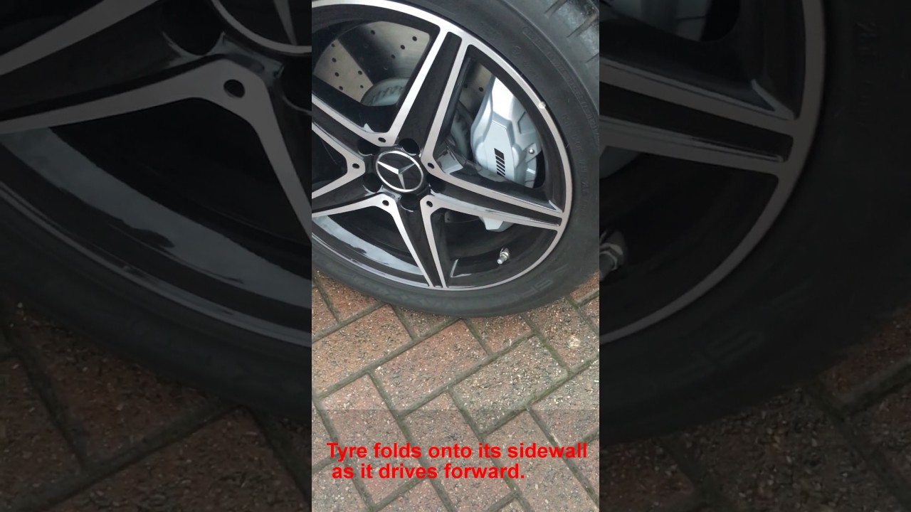 Mercedes C43 Full Lock Skip Judder, Tyre sidewall folding over YouTube
