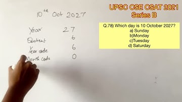 UPSC CSE Prelims - CSAT 2021 Q.78)Which day is.. #aptitude #upscaptitude #upsccsat