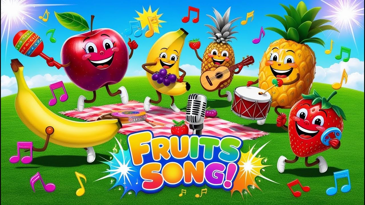 Fruits Song for Kids | Learn Fruit Names & Sounds | Fun Nursery Rhyme ...