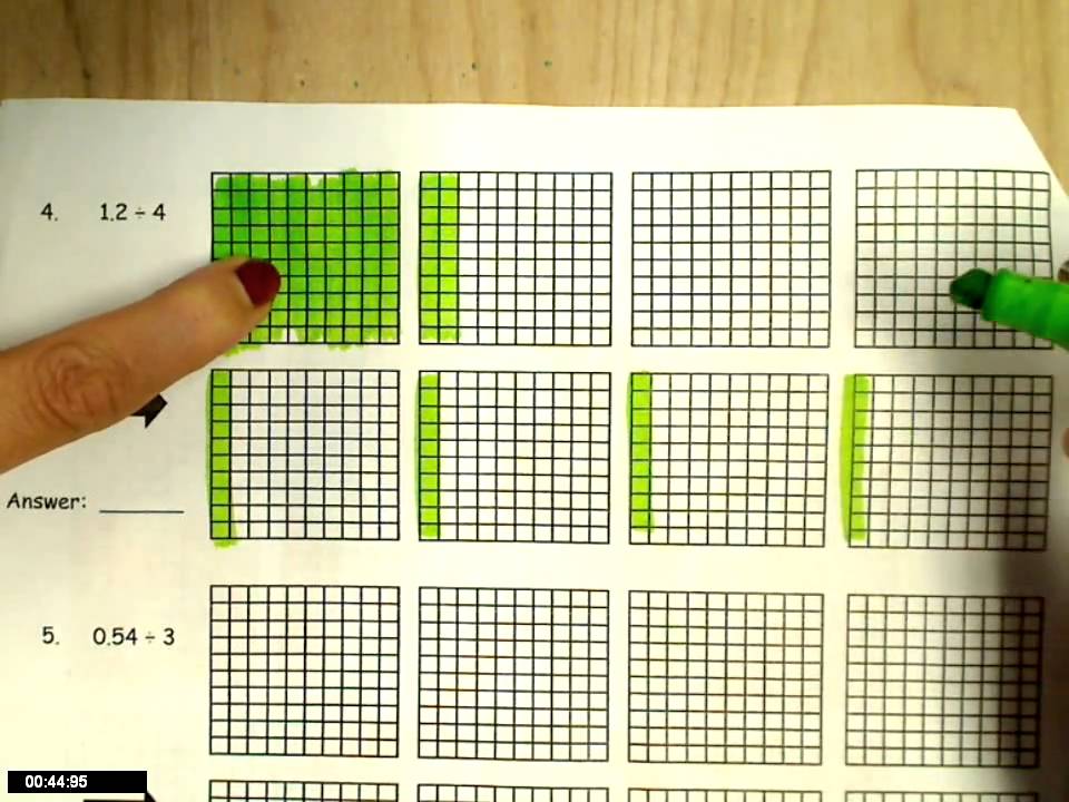 dividing decimals-modeling - YouTube