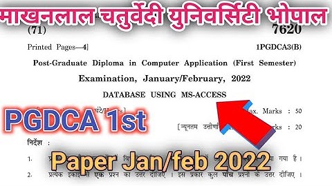 PGDCA 1st sem database using MS-Access 2022// PGDCA 1st sem Ms access paper