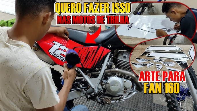 como aplicar adesivo na moto de trilha 