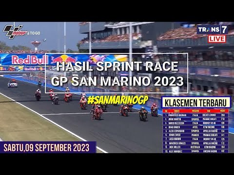 Hasil Motogp Hari ini~Hasil Sprint Race Gp San Marino 2023~Klasemen Motogp 2023 ~Jadwal Motogp 2023