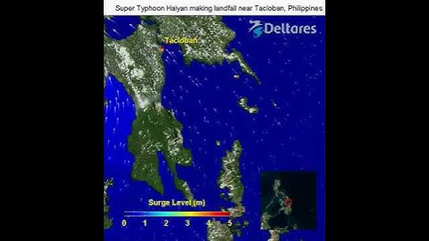 Storm surge of super typhoon Haiyan making landfall near Tacloban City, The Philippines