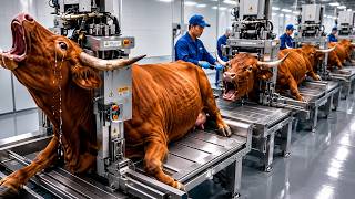 How giant white bulls are transformed into luxury leather jackets full process