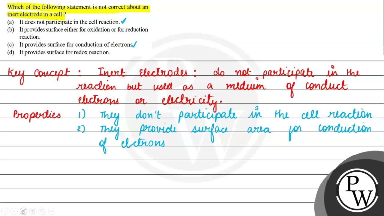 Which Of The Following Statement Is Not Correct About An Inert Which Of The Following Statement Is Not Correct About An Inert