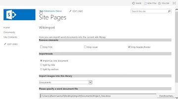 BlueBridge WikiExtensions for MS SharePoint - UseWordImport