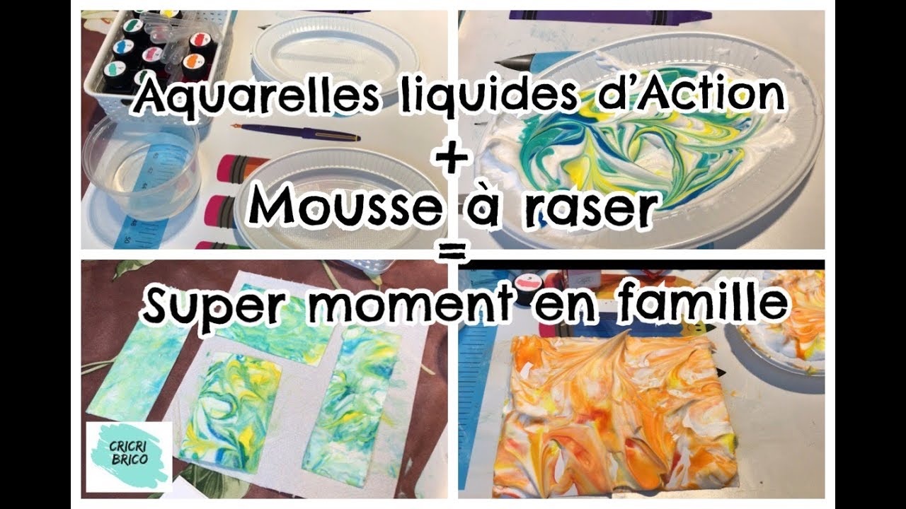 Action Aquarelle liquide Fonds avec mousse à raser en famille