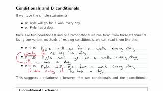 Conditionals and Biconditionals