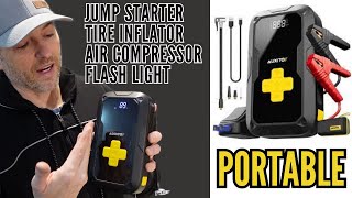 AUXITO's Portable Jump Starter Tire Inflator  Air Compressor  Unboxing & Review