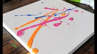 Very Easy Abstract Painting Demonstration / Paint Splatter Technique / Fun/Daily Art Therapy/Day#043