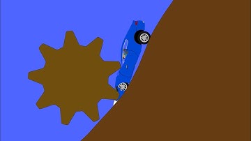 Algodoo crashes-Cars fall off a cliff