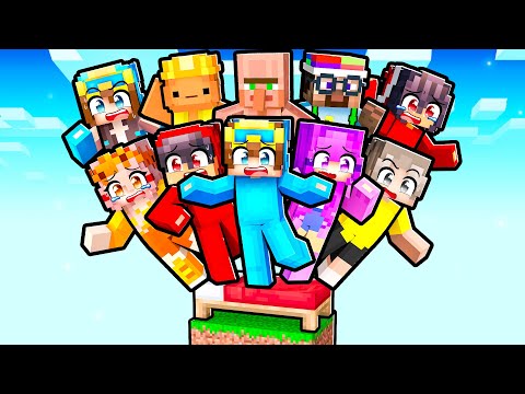 10 FRIENDS On ONE BEDWARS in Minecraft!