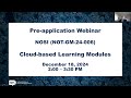 Administrative Supplements for Building Cloud-Based Learning Modules - Applicant Webinar