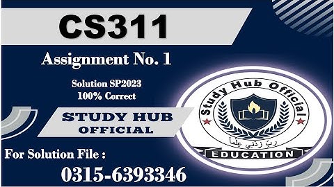 CS311 assignment 1 solution sp2023 cs311