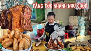 🟢Bất ngờ khách ập đến liên tục LYLY tăng tốc chặt heo quay nhanh như chớp