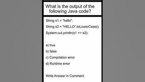 JAVA : SELENIUM : What is the output of the following code? SDET Automation Testing