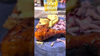 Crispy &amp; Sticky: Ultimate Korean BBQ Chicken 🍗 #KoreanBBQ #FirepitCooking #ASMR #StickyChicken