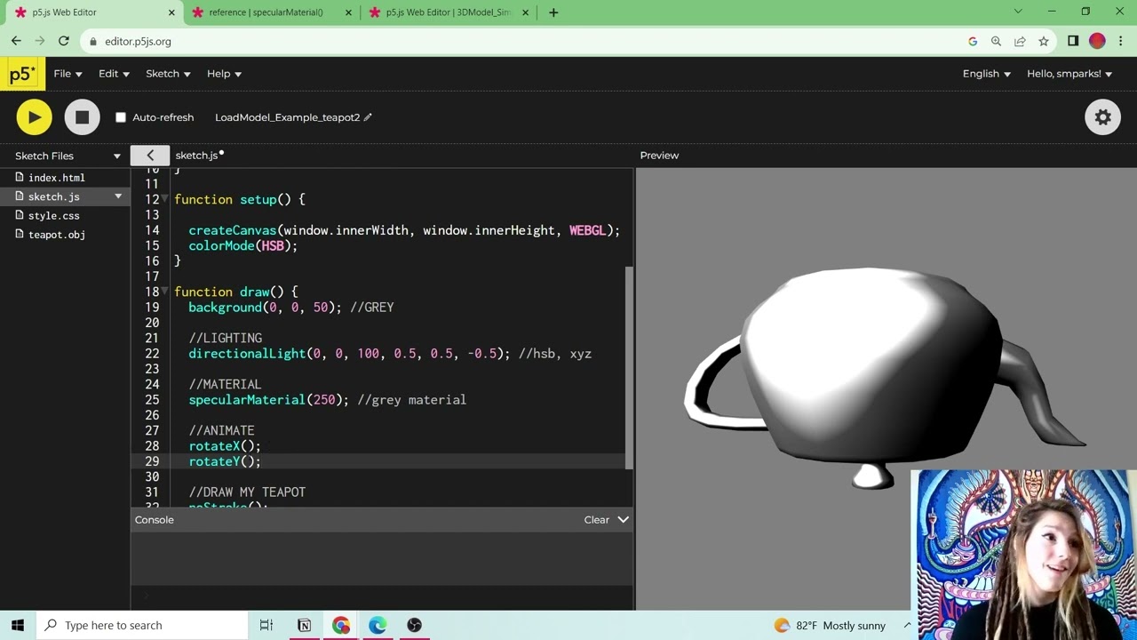 Demo 15 | p5.js | Loading Models