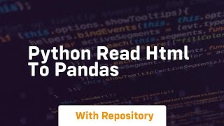 python read html to pandas