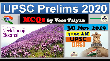 UPSC Prelims 2020 Preparation - 30 November 2019 Daily Current Affairs MCQ for UPSC, IAS, UK, USA