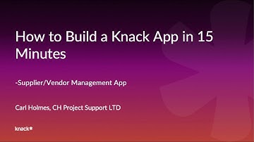 Watch This Video To Learn How To Build A No Code Knack Web App In 15 Minutes Or Less!