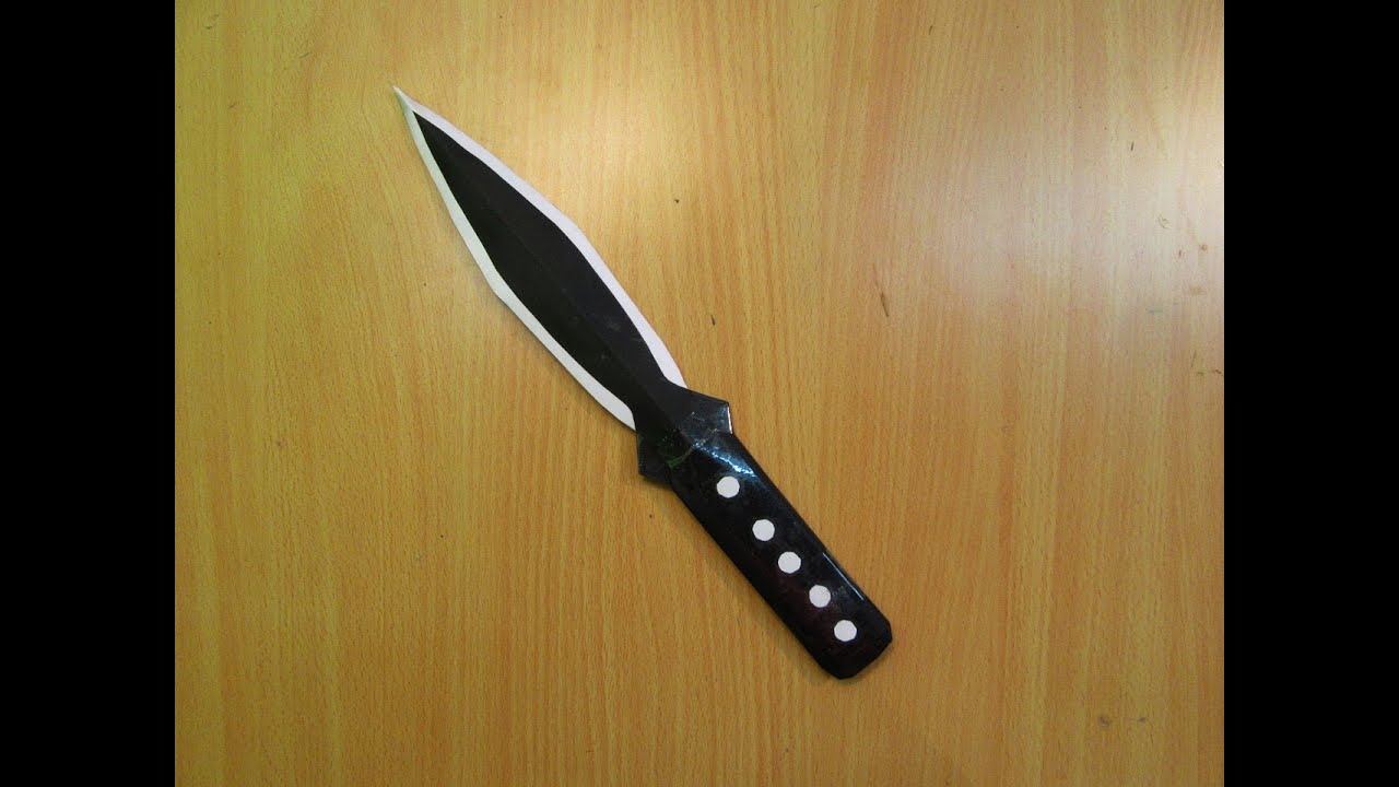 How to Make a Paper Black Leaf throw knife Easy Tutorials YouTube