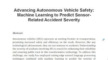 Advancing Autonomous Vehicle Safety Machine Learning to Predict Sensor Related Accident Severity