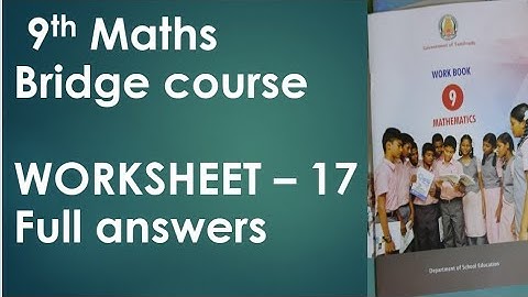 bridge course maths worksheet 17 class 9 full answers hiba maths
