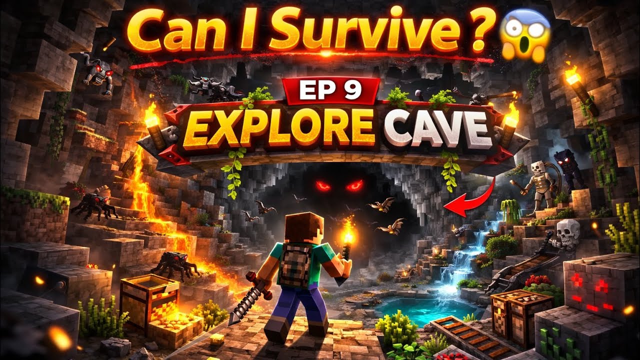 Can I Survive This Cave? 😱 | Minecraft Survival Telugu EP 9|The Phantom NG #thephantomng #minecraft 