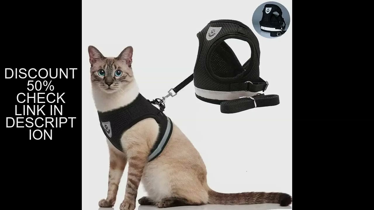 Cat Harness Lead Leash Set Adjustable Reflective Escape Proof Pet Mesh Vest Harness Puppy Dog Collar