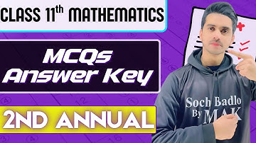 FBISE Class 11th Mathematics 2nd Annual MCQS Answer Key OF Board Exams 2025 | SOCHBADLOBYMAK