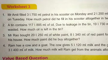 DAV Class 3 unit 10 worksheet 3 ।। Class 3 chapter 10 worksheet 3 dav public school