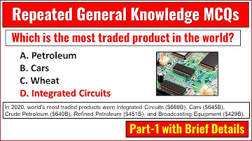 Repeated General Knowledge MCQs with Details Part-1 | FPSC | NTS | PPSC | ETEA | PPSC | FPSC | FIA