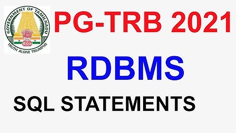 PG TRB COMPUTER INSTRUCTOR RDBMS SQL STATEMENTS | VIBRANT ONLINE ACADEMY