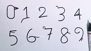 Easy 10 drawing from numbers for beginners | How to draw pictures from numbers 0 to 9