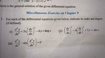 MISCELLANEOUS EX Q1 TO Q7 SOLUTIONS OF DIFFERENTIAL EQUATIONS NCERT CHAPTER 9 CLASS 12th(PART1)