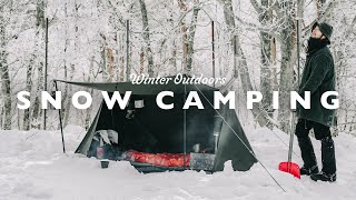 【ソロキャンプ】心に残る雪中キャンプを：snow camping , GRIP SWANY , wood stove , solo overnight , Jeep wrangler