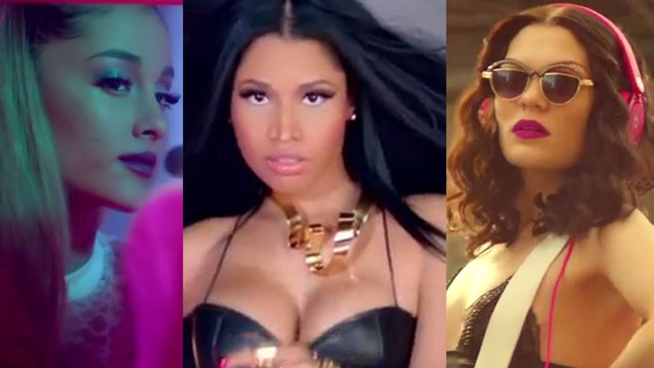 Jessie J Ariana Grande Nicki Minaj Tease Bang Bang Music Video In Beats Target Commercial