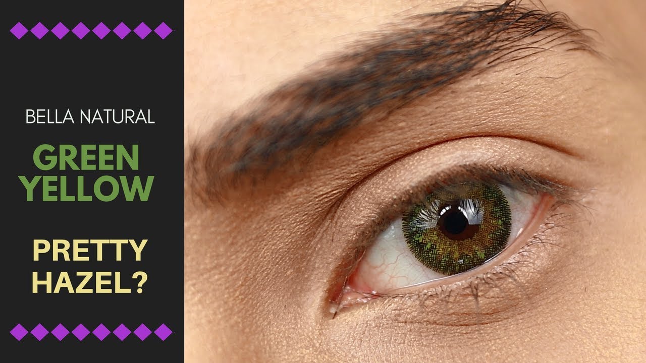 Natural Yellow Green Contact lens Bella Natural Collection YouTube