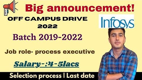 Infosys Off campus drive 2022||Process Executive||Batch 2019-2022||Step by step registration process