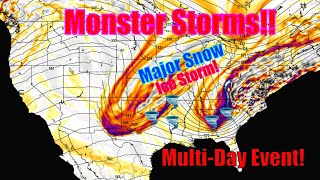 Monster Storm Grows Tornadoes, Flooding, Major Snowfall & Arctic Blast - The Weatherman Plus