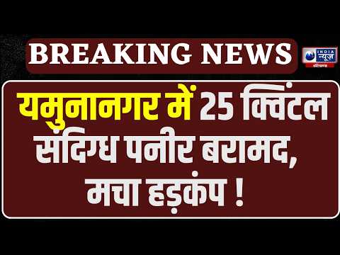 Yamunanagar में 25 क्विंटल संदिग्ध पनीर बरामद! त्योहारों से पहले बड़ी कार्रवाई । India News Haryana