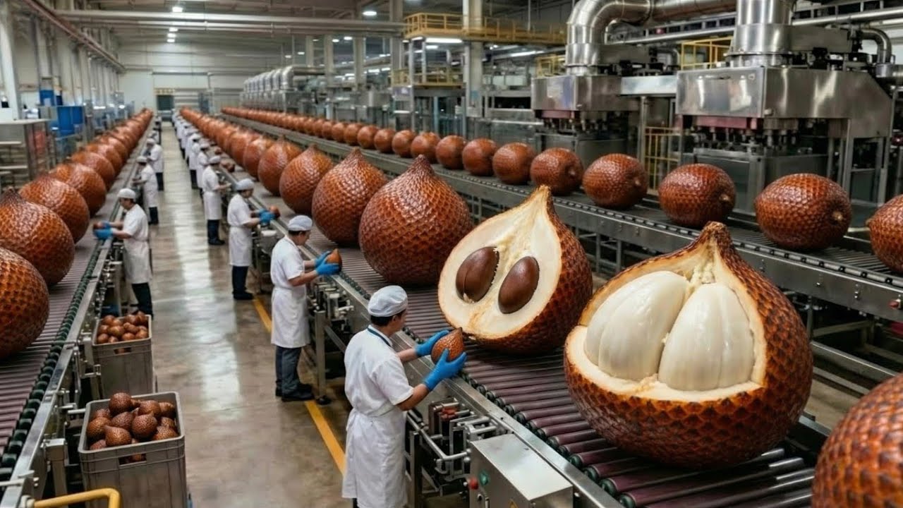 AI-Powered Salak (Snake) Fruit Factory – Full Process!
