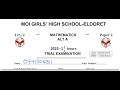 MOI GIRLS’ HIGH SCHOOL-ELDORET || MATHEMATICS PAPER 2 SECTION 2