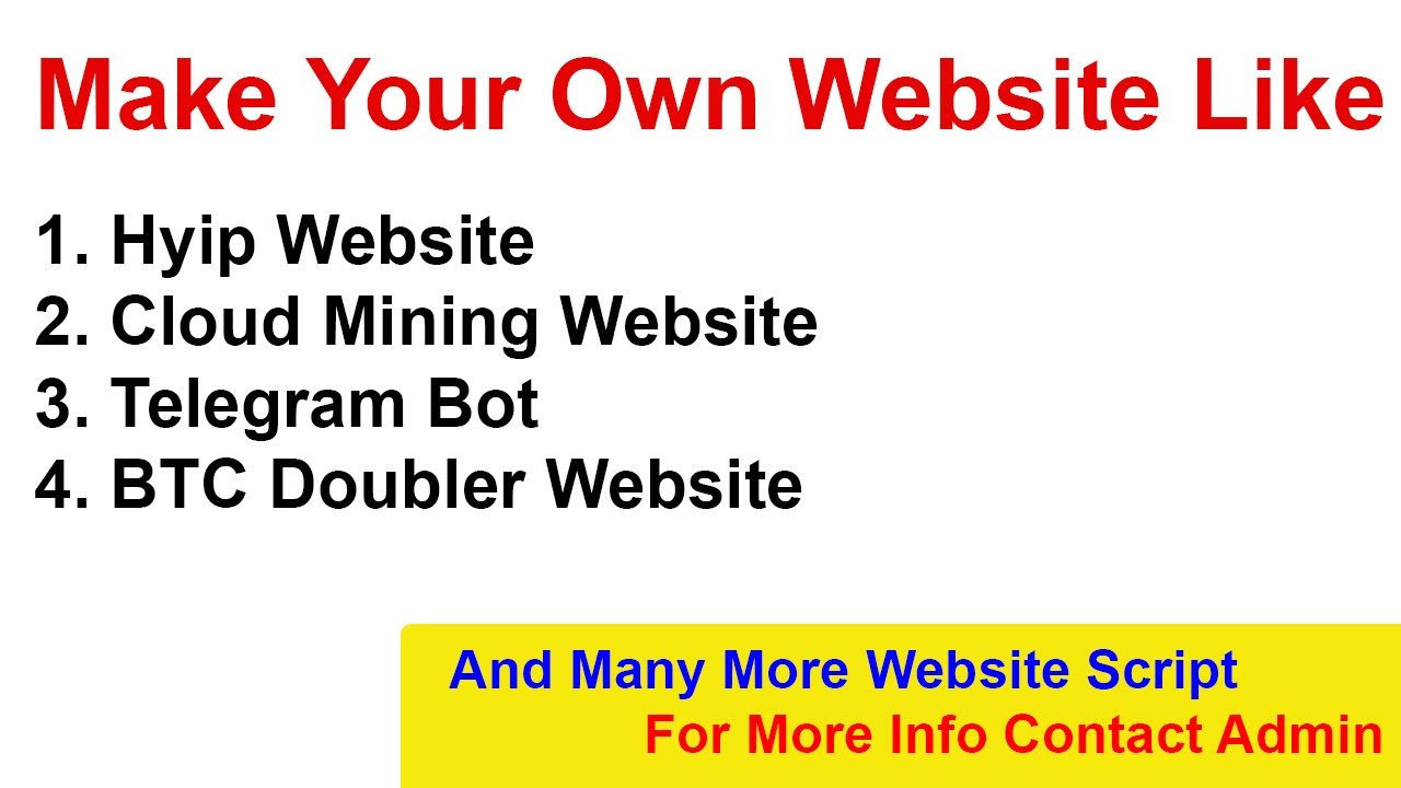 Make Your Own Hyip, Telegram Bot