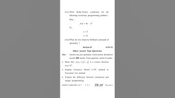 VMOU PRE YEAR PAPER MSCMT/MAMT - 10 MATHEMATICAL PROGRAMMING DECEMBER 2022 #vmouexamnews #vmou