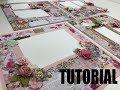 Scrapbook Tutorial | Prima | Misty Rose  * 4 Layouts * Cutting Guide A