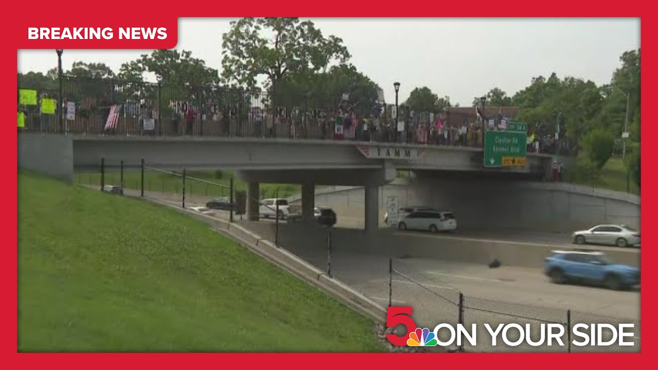 Dozens are protesting immigration raids by ICE in St. Louis