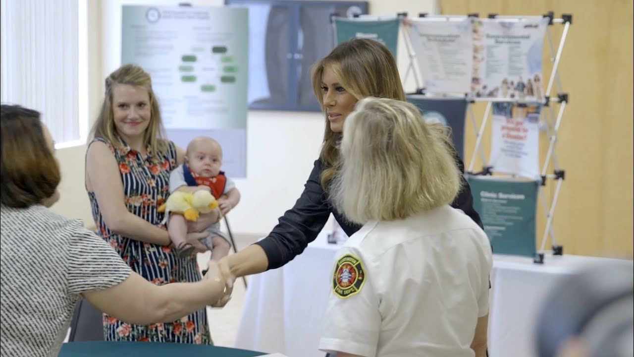 white house has fallen First Lady Melania Trump Visits Huntington, West Virginia